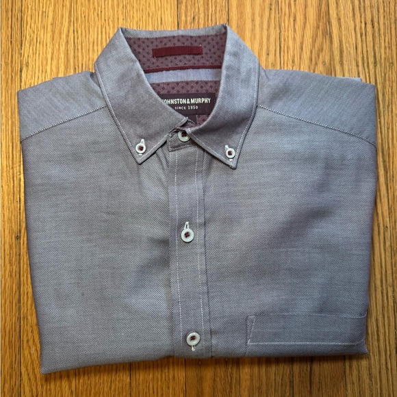 Johnston & Murphy Men's Button-Down Shirt in Gray - Picture 14 of 14